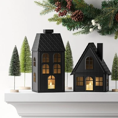 11" Lit Metal House Christmas Village Building - Wondershop™ Black: Indoor Tabletop Decorative Object, Battery-Powered 3 11" Lit Metal House Christmas Village Building - Wondershop™ Black: Indoor Tabletop Decorative Object, Battery-Powered