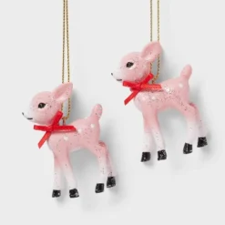 2ct Retro Small Deer Christmas Tree Ornament Set - Wondershop™ -Wondershop GUEST c54770e4 da4b 4101 90b7 48afa2c1db53
