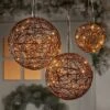 Battery Operated Brown Faux Rattan Sphere Fairy String Lights Warm White With Brown Wire - Wondershop™ -Wondershop GUEST c5f7d9ec b3cf 4b94 9adc 8b4ea60eb72b