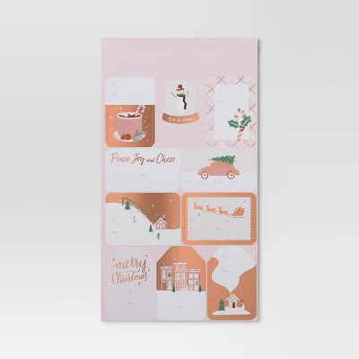 50ct Christmas Peel And Stick Gift Tags Blush/White - Wondershop™ 4 50ct Christmas Peel And Stick Gift Tags Blush/White - Wondershop™ - Image 2