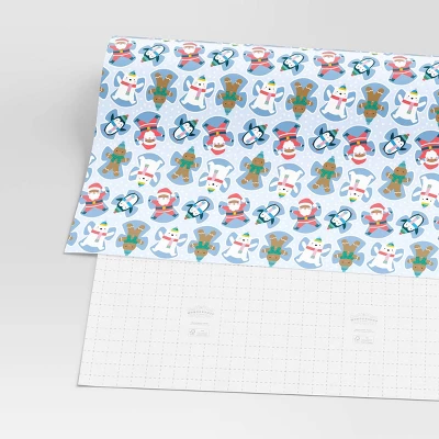 30" 50 Sq Ft Christmas Roll Wrap Character Snow Angels On Blue - Wondershop™ 4 30" 50 Sq Ft Christmas Roll Wrap Character Snow Angels On Blue - Wondershop™ - Image 2