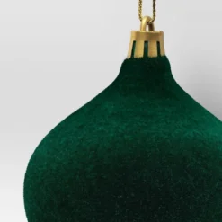 Christmas Onion Shaped Flocked Dark Green Ornament With Tassle - Wondershop™ -Wondershop GUEST ce2558ed e0c9 4406 b5ab bfc44cd8efdc