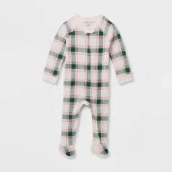 Baby Plaid Ribbed Holiday Matching Family Footed Pajama - Wondershop™ Cream -Wondershop GUEST d24c44bb fb45 4efe b7d0 d814bd072655