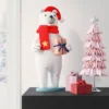 23.5" Fabric Polar Bear Holding Gift Animal Statue - Wondershop™ White -Wondershop GUEST d3a799f8 5937 4fbf 9ff7 cab1dcf8d37f