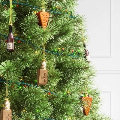 3pc Christmas Gift Ornament Set Glass Wine/Cheese/Baguette - Wondershop™ 3 3pc Christmas Gift Ornament Set Glass Wine/Cheese/Baguette - Wondershop™