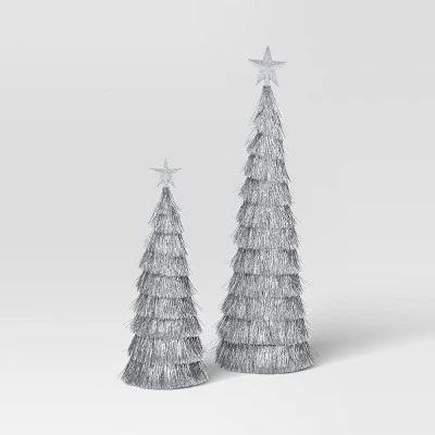 2pk Christmas 18" And 12" Tinsel Trees - Wondershop™ 6 2pk Christmas 18" And 12" Tinsel Trees - Wondershop™ - Image 4