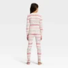 Kids' "Let It Snow" Fair Isle Cozy Knit Long Sleeve Shirt And Pants Holiday Matching Family Pajama Set - Wondershop™ Cream