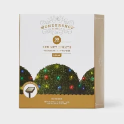 3'x4' 50ct Solar LED Christmas Net Lights With Green Wire - Wondershop™ -Wondershop GUEST e2508e75 2ec5 4821 9632 550fcb4954cf