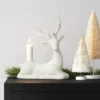 8.25" Taper Crackled Ceramic Deer Christmas Candle Holder White - Wondershop™ -Wondershop GUEST e7184881 aa41 464d 90a6 767339477e05