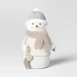 Fabric Snowman Figurine With Stocking - Wondershop™ White -Wondershop GUEST e7ec6491 a20d 4f07 91f1 ef43f30d625d
