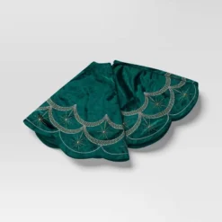 48" Christmas Dia Art Deco Embellished Soft Velvet Tree Skirt Green - Wondershop™ -Wondershop GUEST efe2571e 8fdf 4963 a745 7d80fcac0d64